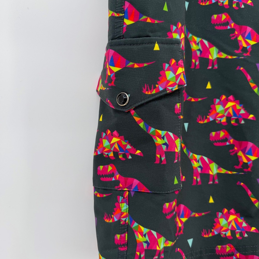 Shredly Mountain Bike Shorts Womens 12 Black Multi Geometric Dinosaur MTB Cargo - Picture 3 of 12